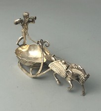 Victorian Solid Silver Sleigh Figurine DB London 1886 GEZX