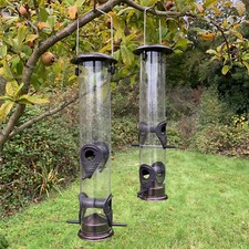 2 x Large Hanging Garden Bird Seed Feeder for Garden Song Wild Birds