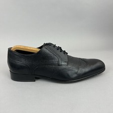 Marks Spencer Collezione Italy Black Leather Oxford Wingtip Dress Shoes UK7.5