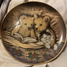 Teddy Bear Decorative Plate Bedtime Story Ltd Edition Franklin Mint Sue Willis