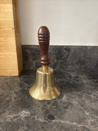 Vintage school bell brass - vintage,