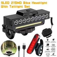 Mountain Bike Lights USB Rechargeable Bicycle LED Torch Front Rear Lamp Set