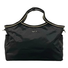 agnes b Black Nylon Tote Bag