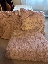 Homeware BUNDLE - 1 x rose pink blanket 2 x cushions - girls, home decor, soft