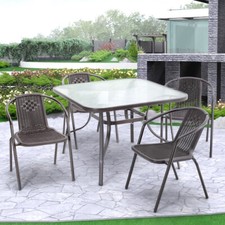 Patio Garden Table Glass 105cm