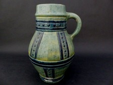 19th c Majolica Green Vase