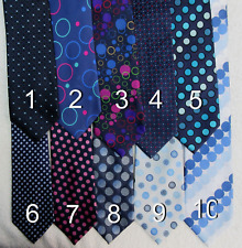 CHOICE  OF BLUE PINK POLKA DOT NECKTIE TIE SILK POLYESTER