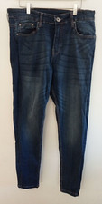 Unisex Beck & Hersey Blue Distressed Stretch Jeans - Size W36/30L Spandex