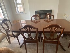 Strong bow,Yew wood dining table 6 chairs used