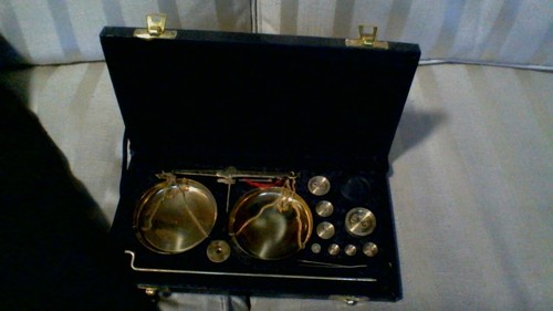 Set portable brass scales - brass,