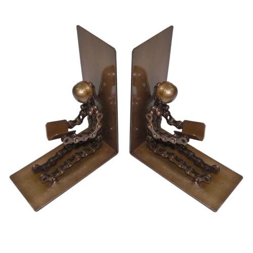 Bike chain bookends - bookends,, sitting