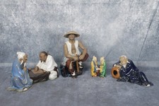 Four Vintage Chinese Shiwan Porcelain Mud Men Mudman Job Lot