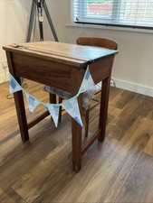 Vintage 1960’s - 70s School Desk & Chair Set  with ink well . children’s gifts