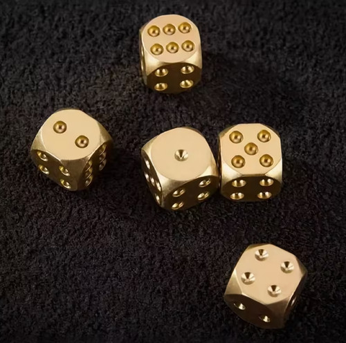 Classic brass dice - 5, for