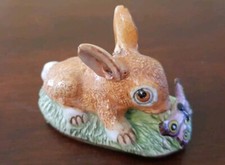 BASIL MATTHEWS BUNNY RABBIT AND BUTTERFLY VINTAGE BRITISH ART POTTERY
