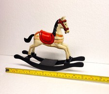 vintage hand carved wooden rocking horse ornament