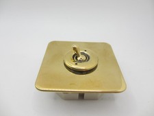 Vintage Brass Light Switch Plate Ceramic Deco Old Antique Toggle Art Deco