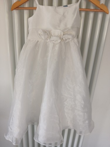 Girls white organza flower - girls,