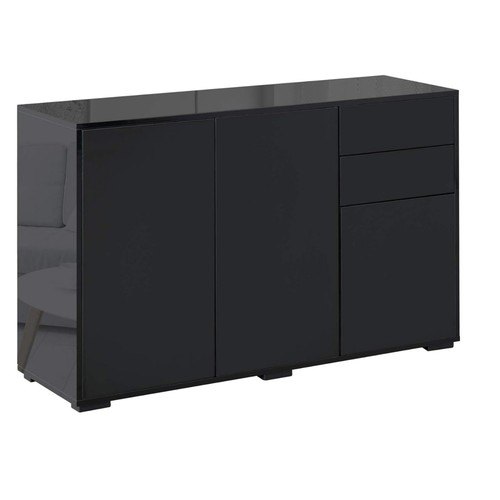 Black high gloss sideboard - black, high-gloss