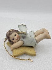 Vintage Goebel Limpke Nina Marco Angel On Star Hanging Christmas Ornament