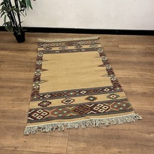 Camel brown GEOMETRIC rug hand