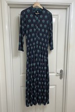 Joules Long Dress Marina Size 10 Long Sleeves Navy Floral BNWOT