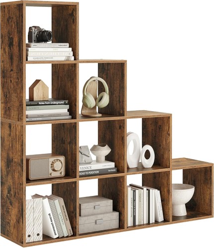 Rustic cube bookshelf with - rustic,