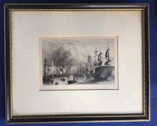 Antique Print of London Docks
