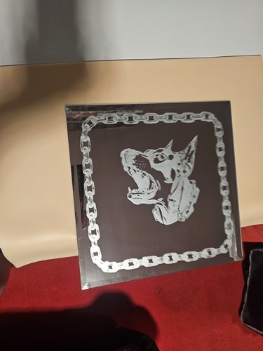 Square mirror etched with - square,