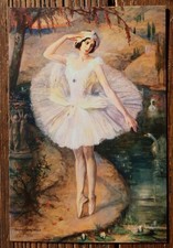 Modern postcard - ANNA PAVLOVA as the Dying Swan (1938) by Antonius van Welie