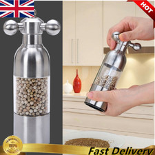 Kitchen Stainless Steel Salt Pepper Mill Grinder Clear Manual Tool Adjustable
