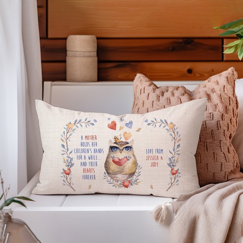 Personalised owl cushion - cushion, cover