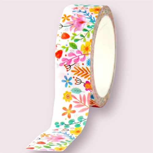 Flower washi tape 15mm single - washi, tape,