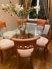glass dining table & 4 chairs