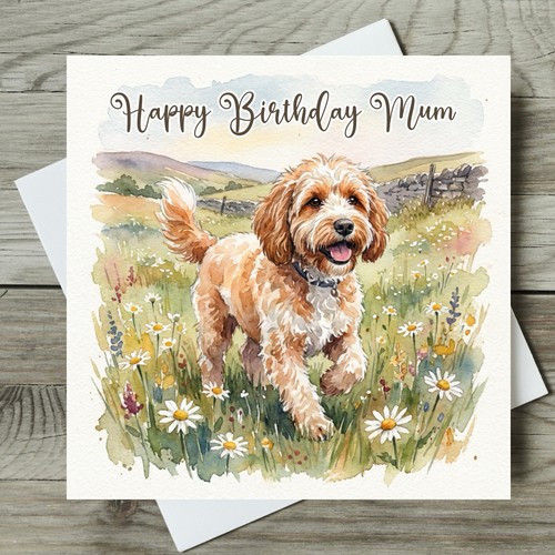 Cockapoo birthday card - cockapoo,