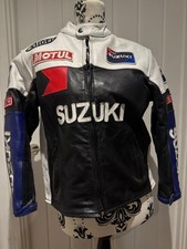 Vintage Suzuki Leather Motorbike jacket - small size Unisex Jacket length 61cm