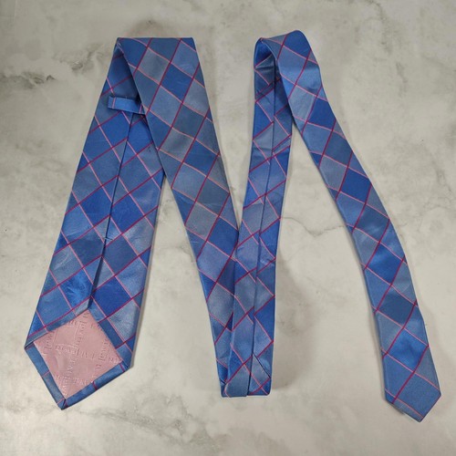 Lewin silk tie blue check - t.m.,