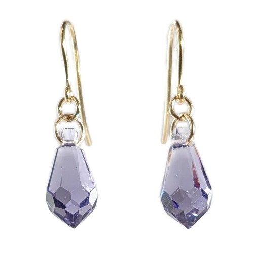 9ct gold tanzanite earrings - gold,