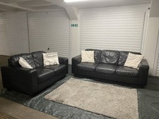 IKEA 3+2 LEATHER SOFA SET –