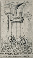 c1851 THE FIRST BALLOON ASCENT IN ENGLAND Sept 15th 1784 Original Antique Print