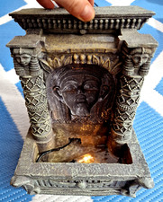 Jungle  ' Temple Buddha Water Feature ' Indoor Resin Tabletop With Light ***RARE