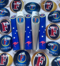 FOSTER'S BRANDING Badges, Handles, Pub, Bar, Ale, Mancave, Beer Pump Font Lager