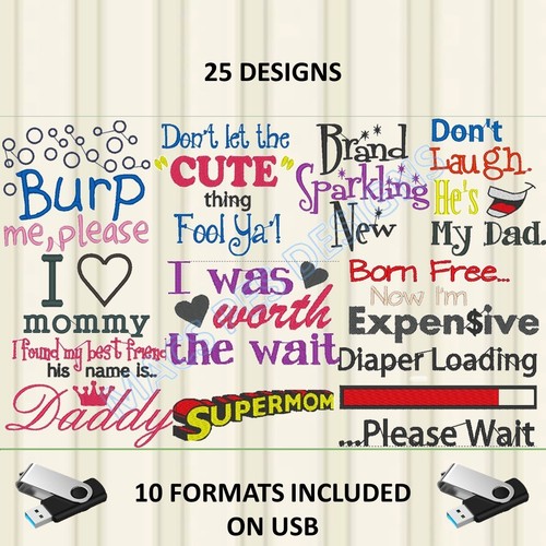 Baby quotes pes designs usb - baby,