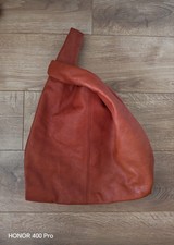 Mango Orange Leather Hobo Bag