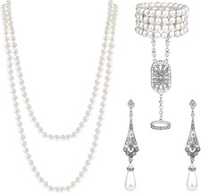 1920S Pearl Jewelry Set, 3Pcs