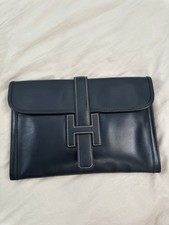 Hermes Vintage Navy Leather Jige Bag