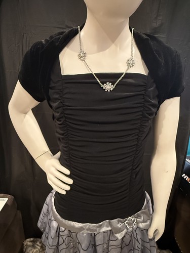 Girls black velvet - velvet, silver