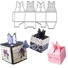 Butterfly Gift Box Square Metal Cutting Stencil for Paper Card Scrapbooking Dies