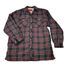 Porta Nova Lined LumberJacket Shirt Mens SZ M Red/Black Checked Insulated 