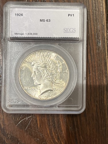 1926 peace dollar - ms, 63